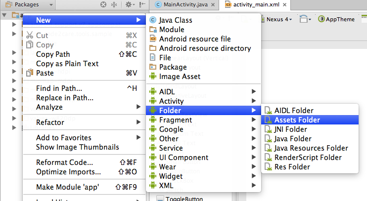 Java folder. File:///Android_Asset/. Resources folder java. Json Assets. .Expo folder Android Studio location.