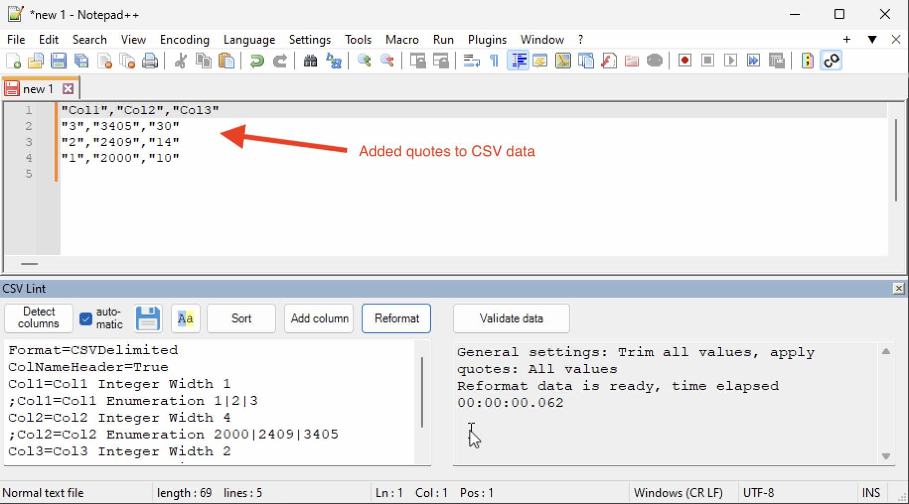 Notepad++: How to add Quotes to CSV File | Code2care