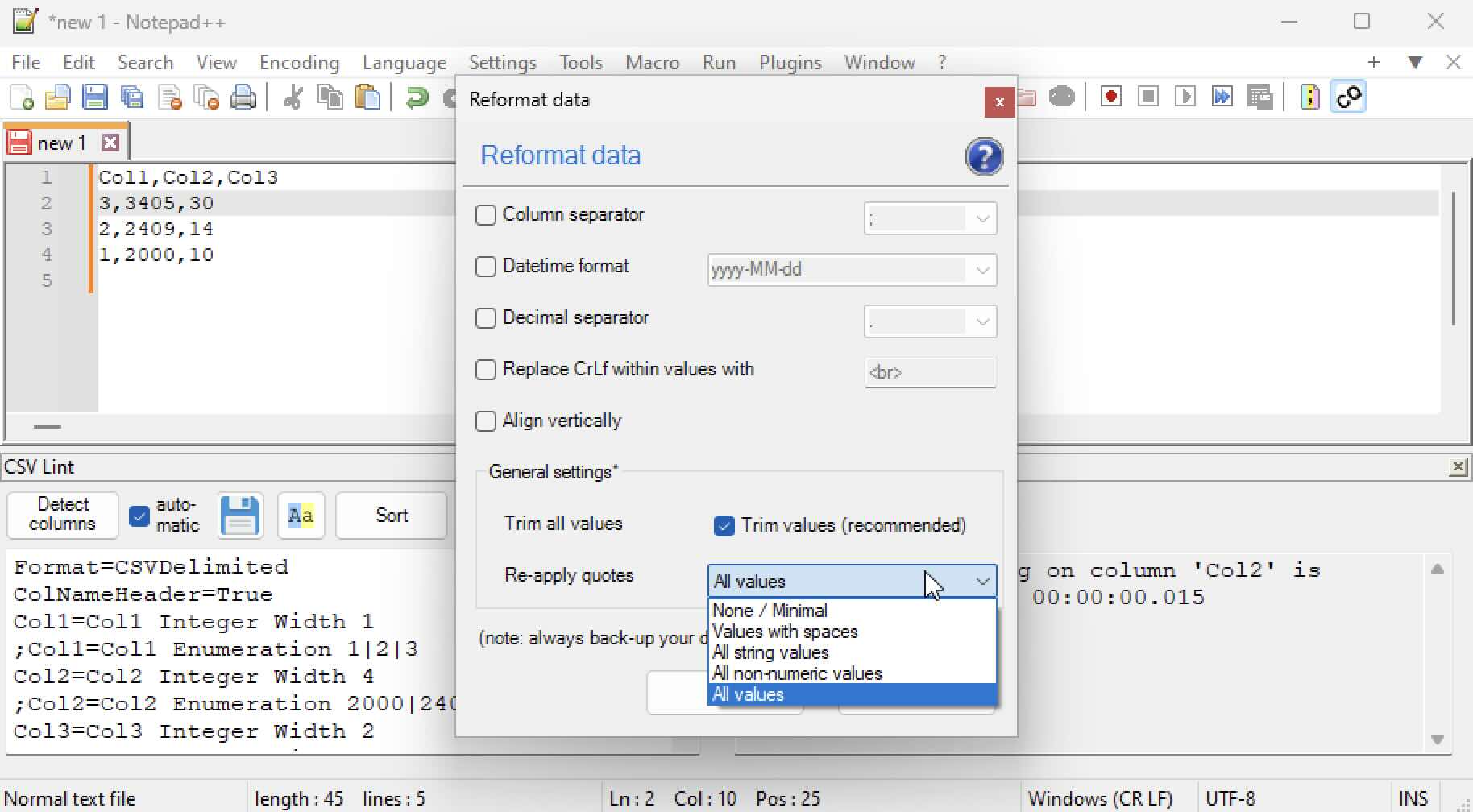 Notepad++: How to add Quotes to CSV File | Code2care