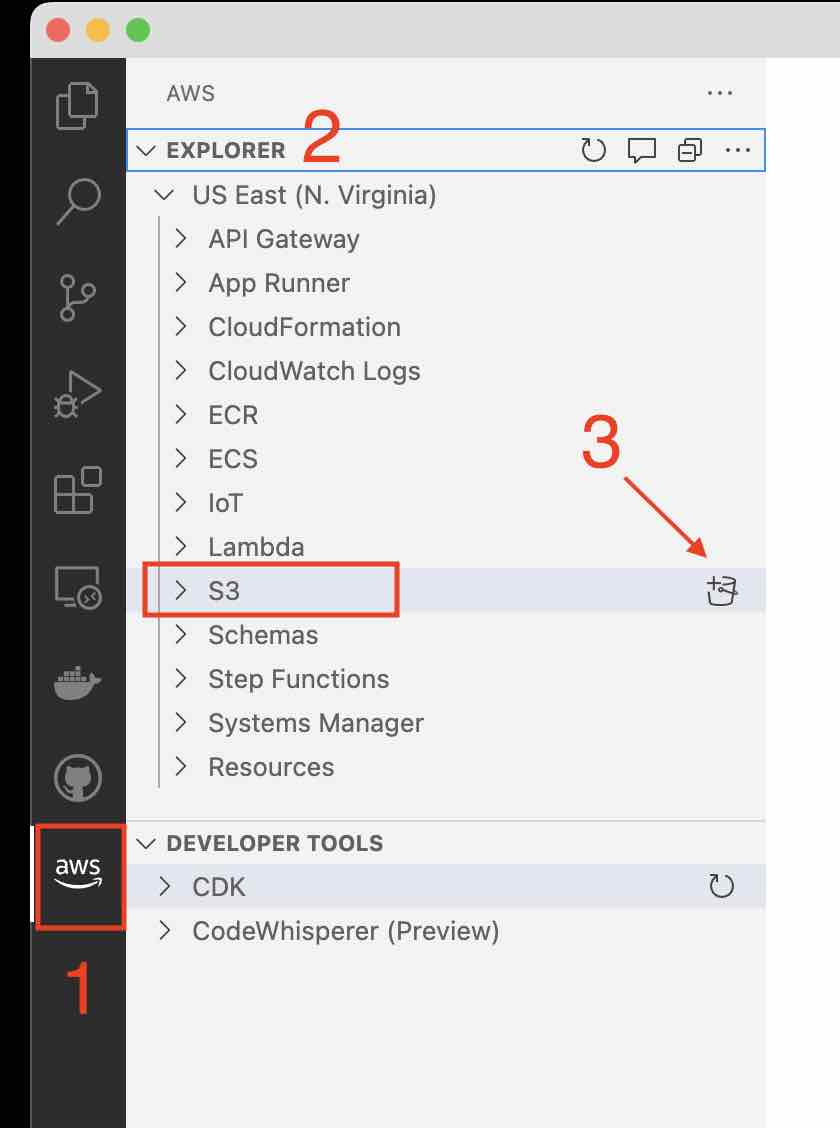 Create S3 bucket and upload files using AWS Toolkit for Visual Studio Code  - Code2care