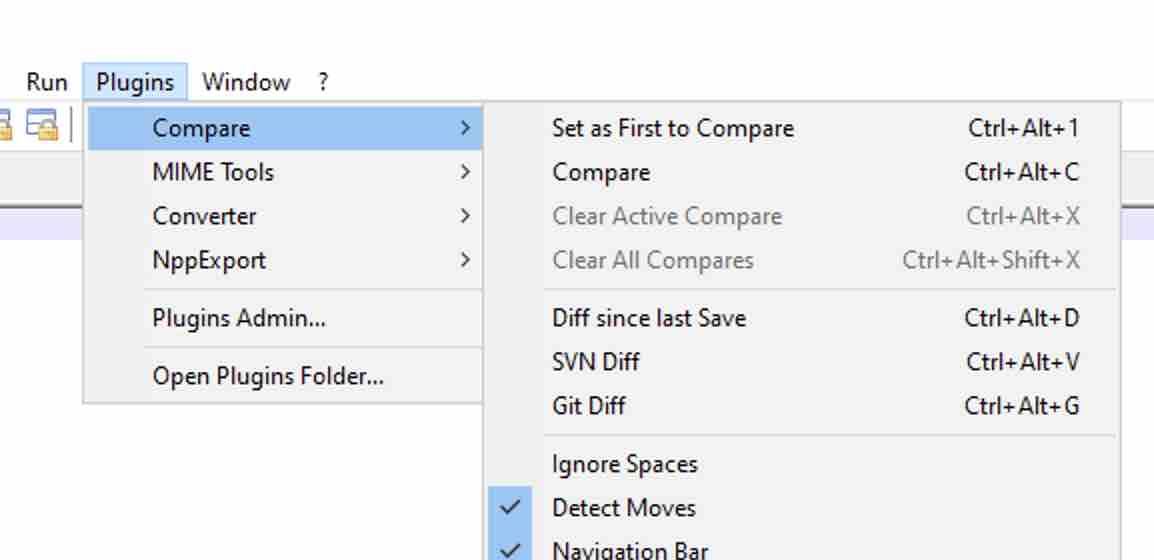 Compare Plugin Notepad++