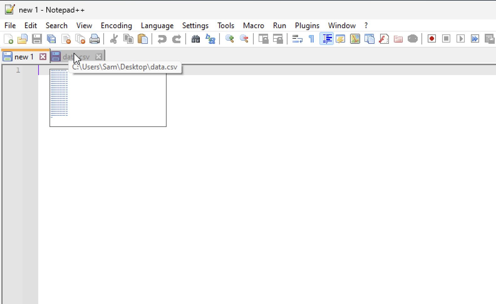 Peek into a tab on Notepad++