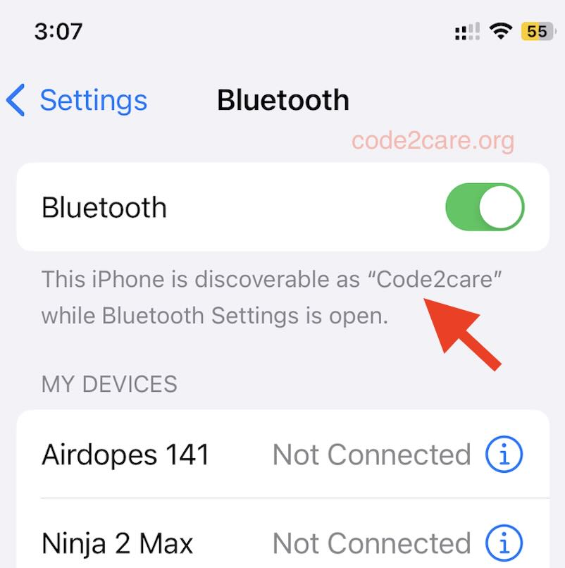How to Change Bluetooth Name of your iPhone | Code2care