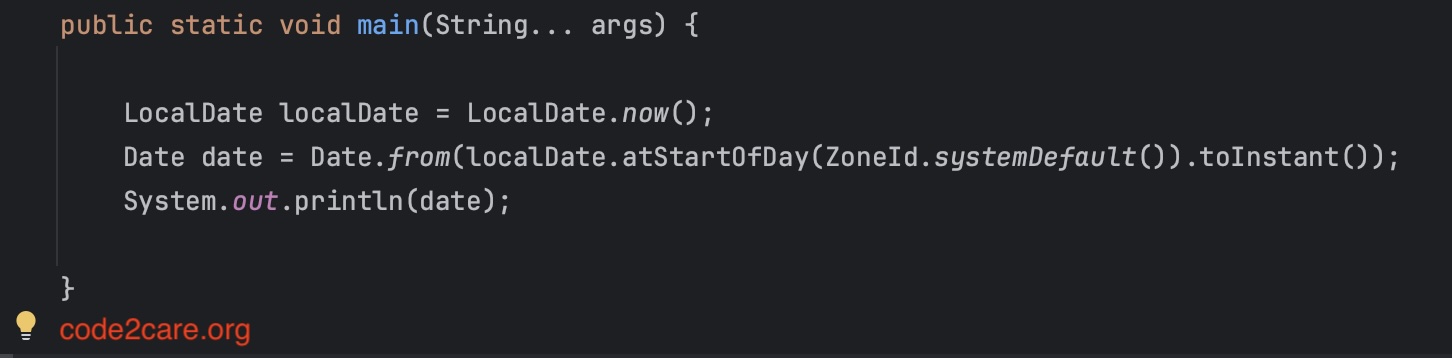 How to Convert LocalDate to Date in Java 8 and Above | Code2care