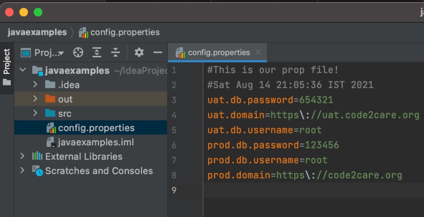Java Read and Write Properties file with Examples | Code2care