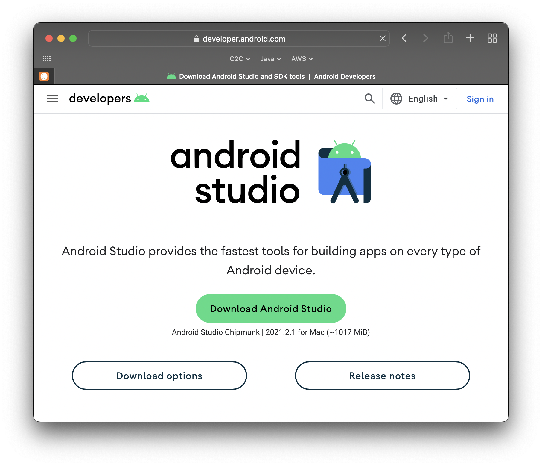 for mac download Android Studio 2022.3.1.20
