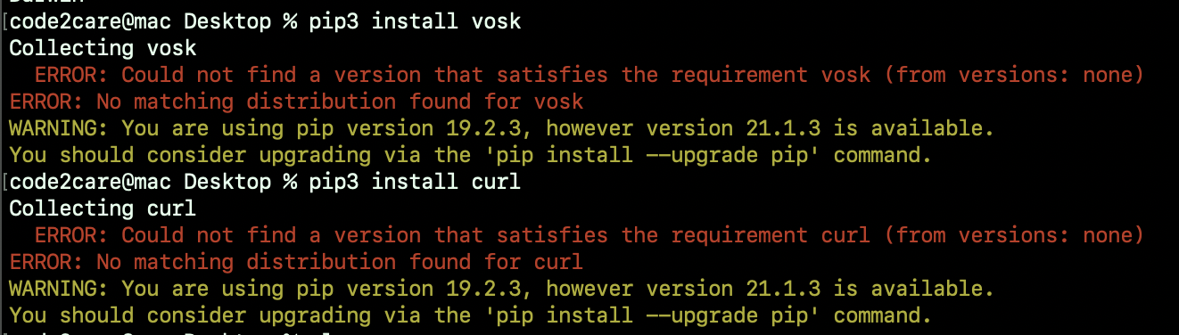 WARNING: You are using pip version