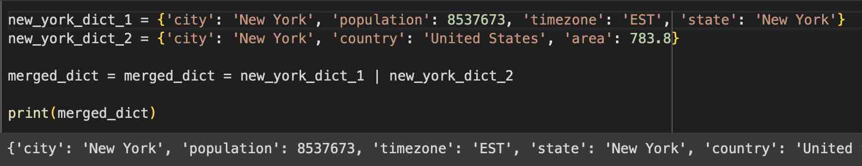 Python: Merge two dictionaries into one dictionary | Code2care