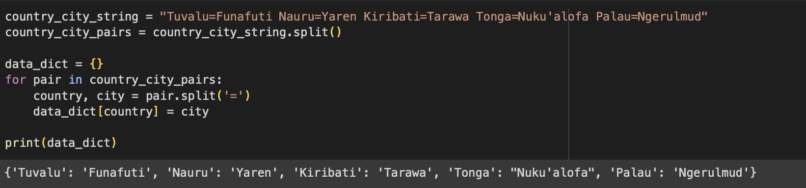 Python: Split a String into a Dictionary | Code2care