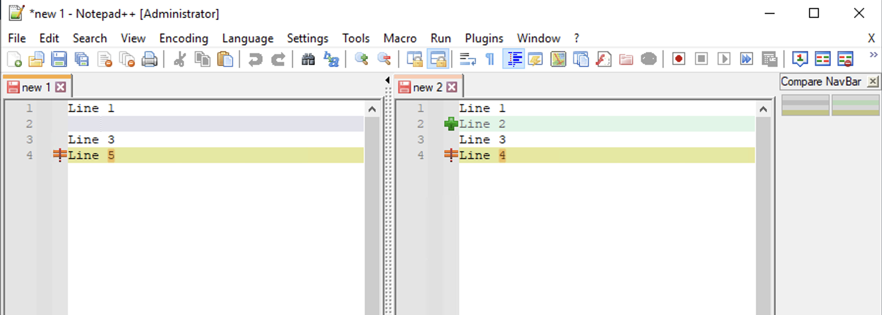 Notepad++ Compare Demo