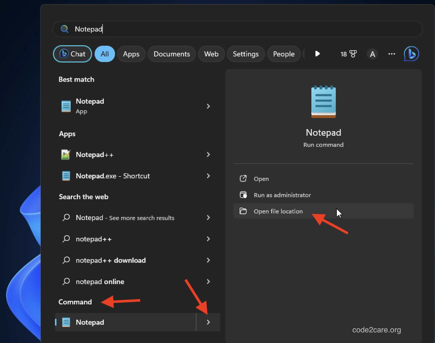 How to Find the Location of Notepad on Windows 11 | Code2care